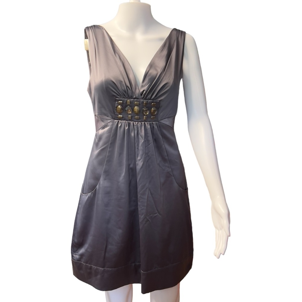BCBGeneration - Womens Grey Beaded Dress Sz 6